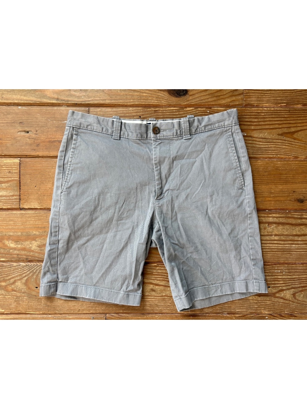 J.Crew 9” Stretch Chino Shorts Men’s 32 Gray Classic Fit Cotton